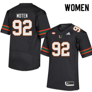 Women Ahmad Moten Black Hurricanes College Football #92 Jersey 520260-516