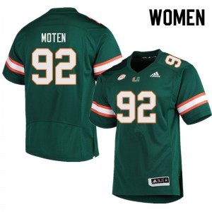 Women Ahmad Moten Green Miami College Football #92 Jersey 777147-892