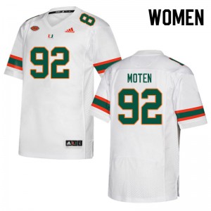 Women Ahmad Moten White Miami College Football #92 Jersey 403147-742