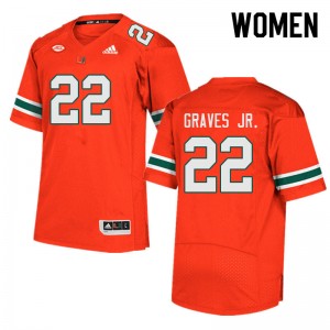 Women Chris Graves Jr. Orange Miami College Football #22 Jersey 933665-898