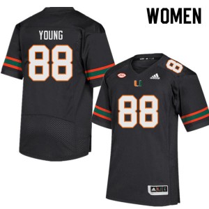 Women Colbie Young Black Miami College Football #88 Jersey 531202-423