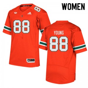 Women Colbie Young Orange University of Miami College Football #88 Jersey 883200-331