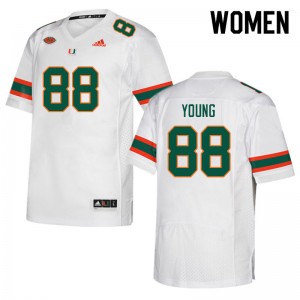 Women Colbie Young White Miami Hurricanes College Football #88 Jersey 676971-394