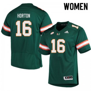 Women Isaiah Horton Green Miami Hurricanes College Football #16 Jersey 997931-993