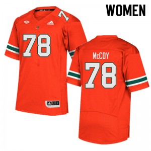 Women Matthew McCoy Orange Miami Hurricanes College Football #78 Jersey 994395-191