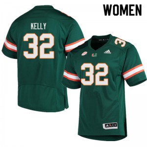 Women Nyjalik Kelly Green University of Miami College Football #32 Jersey 376480-816