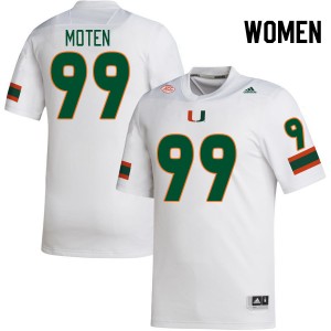 Women Ahmad Moten White Hurricanes College Football #99 Jersey 803800-955
