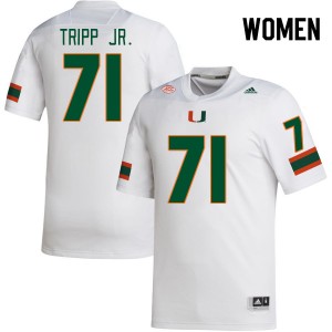 Women Antonio Tripp Jr. White Miami College Football #71 Jersey 989260-868