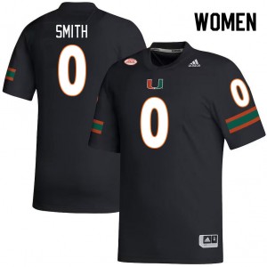 Women Brashard Smith Black Miami College Football #0 Jersey 519665-996