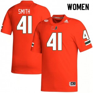 Women Chase Smith Orange Hurricanes College Football #41 Jersey 624583-452