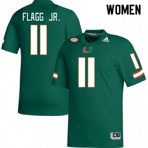 Women Corey Flagg Jr. Green Miami Hurricanes College Football #11 Jersey 756511-219