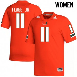 Women Corey Flagg Jr. Orange Miami College Football #11 Jersey 907995-391
