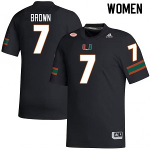 Women Davonte Brown Black Miami Hurricanes College Football #7 Jersey 619057-239