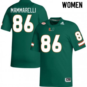 Women Dominic Mammarelli Green Miami College Football #86 Jersey 594846-455
