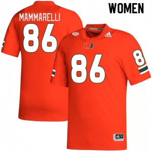 Women Dominic Mammarelli Orange Miami College Football #86 Jersey 810523-451