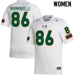 Women Dominic Mammarelli White University of Miami College Football #86 Jersey 720891-594