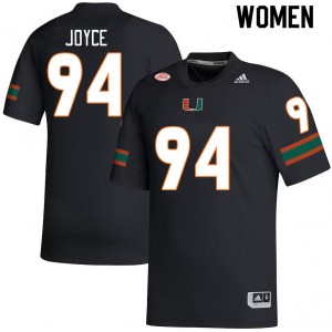 Women Dylan Joyce Black Miami College Football #94 Jersey 657555-730
