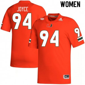 Women Dylan Joyce Orange Miami Hurricanes College Football #94 Jersey 263116-378