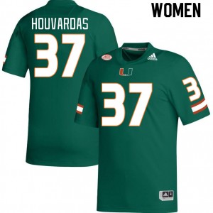 Women Emmanuel Houvardas Green Miami College Football #37 Jersey 198499-818