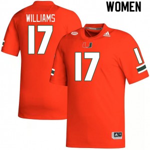 Women Emory Williams Orange Miami College Football #17 Jersey 616350-410