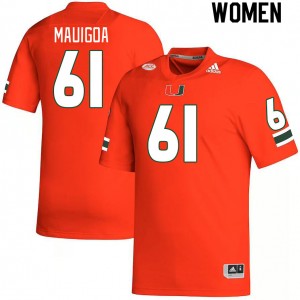 Women Francis Mauigoa Orange Miami Hurricanes College Football #61 Jersey 705474-588