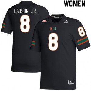 Women Frank Ladson Jr. Black Miami College Football #8 Jersey 194785-192