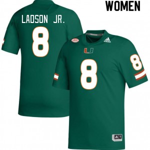 Women Frank Ladson Jr. Green Miami College Football #8 Jersey 476747-356