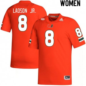 Women Frank Ladson Jr. Orange Miami Hurricanes College Football #8 Jersey 700946-538