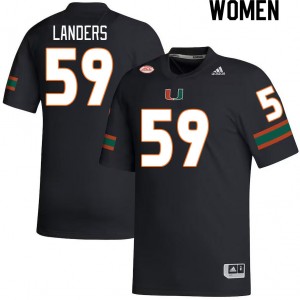Women Gabe Landers Black Miami College Football #59 Jersey 487225-983