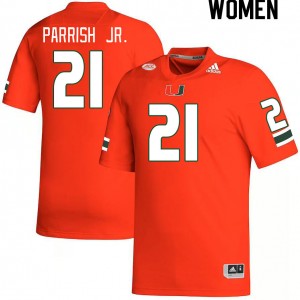 Women Henry Parrish Jr. Orange Miami College Football #21 Jersey 913972-656