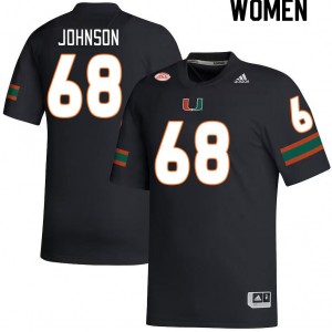 Women Ian Johnson Black Miami College Football #68 Jersey 916888-166