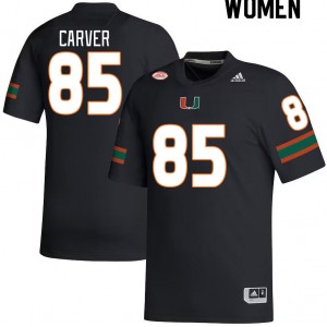 Women Jackson Carver Black Miami College Football #85 Jersey 434029-607