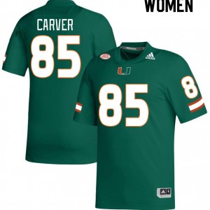 Women Jackson Carver Green Hurricanes College Football #85 Jersey 219509-248