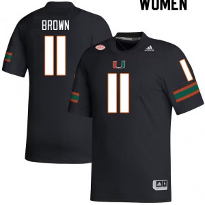 Women Jacurri Brown Black University of Miami College Football #11 Jersey 237306-883