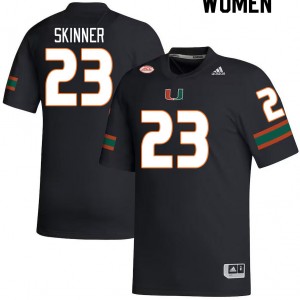 Women Jaleel Skinner Black Miami College Football #23 Jersey 800018-911