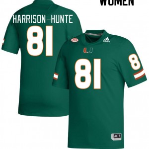 Women Jared Harrison-Hunte Green Miami Hurricanes College Football #81 Jersey 439953-622