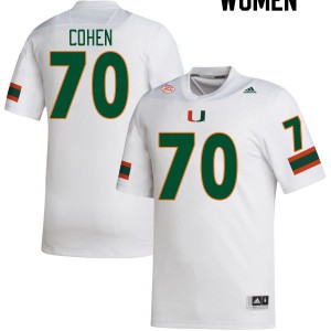 Women Javion Cohen White Miami Hurricanes College Football #70 Jersey 685655-210