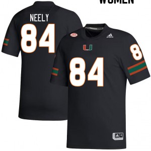 Women Josh Neely Black Miami College Football #84 Jersey 434103-481