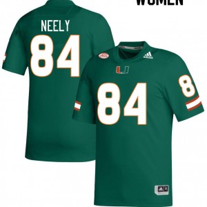Women Josh Neely Green University of Miami College Football #84 Jersey 837250-773