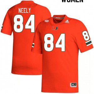 Women Josh Neely Orange Miami College Football #84 Jersey 737013-211