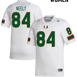 Women Josh Neely White Miami Hurricanes College Football #84 Jersey 987826-527