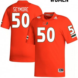 Women Laurance Seymore Orange Miami Hurricanes College Football #50 Jersey 688016-632