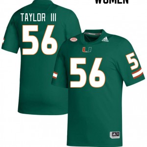 Women Leonard Taylor III Green Miami College Football #56 Jersey 698089-737