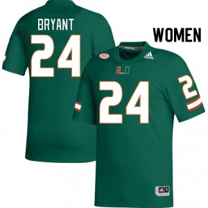 Women Malik Bryant Green Miami College Football #24 Jersey 229076-837