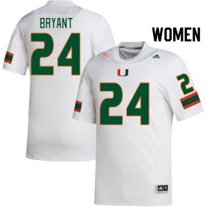 Women Malik Bryant White Miami College Football #24 Jersey 472283-765