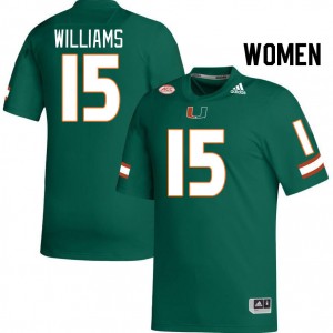 Women Markeith Williams Green Miami College Football #15 Jersey 491391-458
