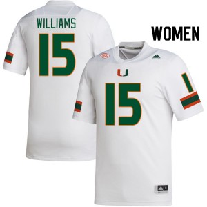 Women Markeith Williams White Miami College Football #15 Jersey 317982-567