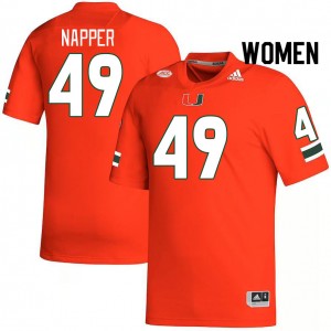 Women Mason Napper Orange Miami College Football #49 Jersey 337065-753