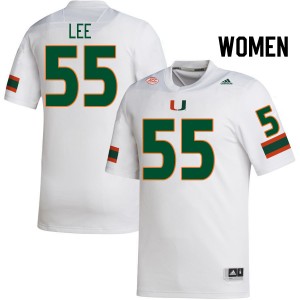 Women Matt Lee White Miami College Football #55 Jersey 349399-802