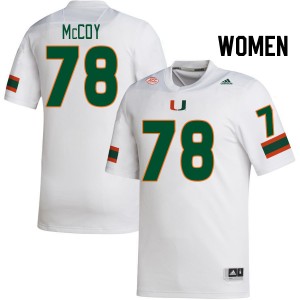 Women Matthew McCoy White Miami College Football #78 Jersey 101211-964